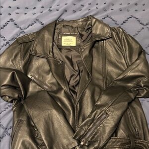 Ashley By 26 International Women's Dark Gray Leather Jacket